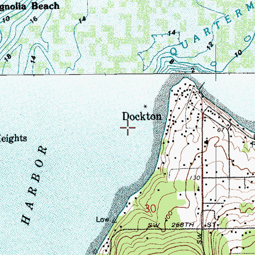 Topographic Map of Quartermaster Harbor, WA