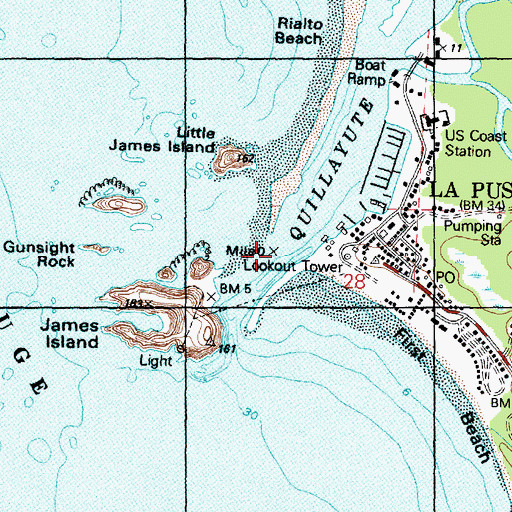 Topographic Map of Quillayute River, WA