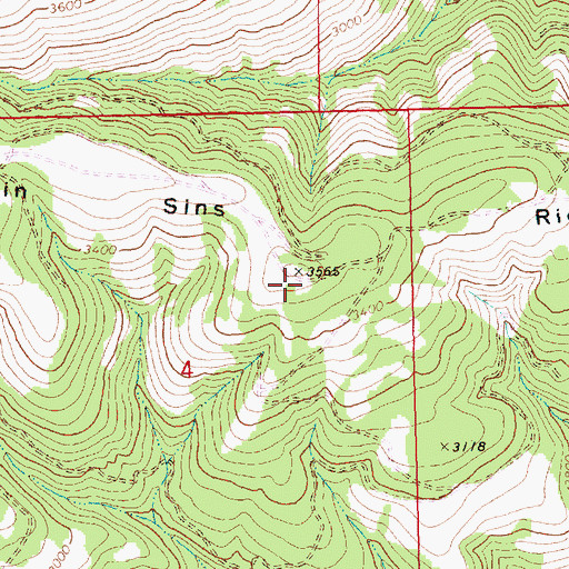 Topographic Map of Quin Sins Ridge, WA