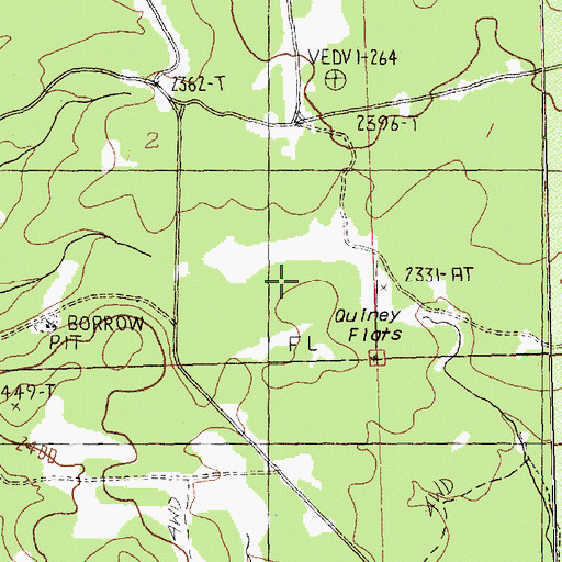Topographic Map of Quiney Flats, WA