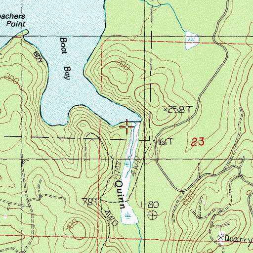 Topographic Map of Quinn Creek, WA
