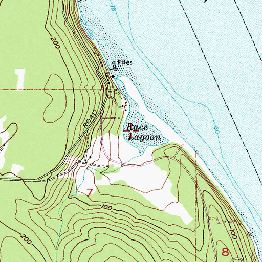 Topographic Map of Race Lagoon, WA