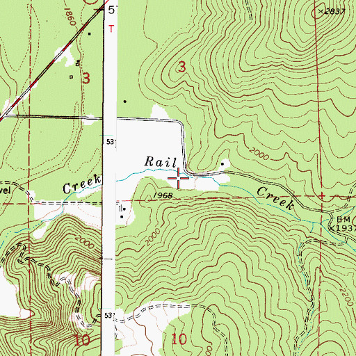 Topographic Map of Rail Canyon, WA