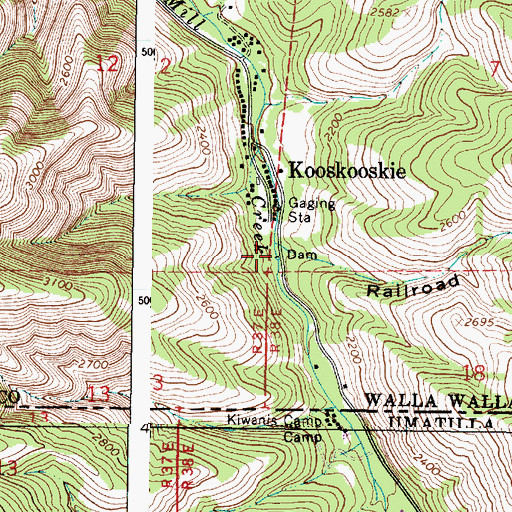 Topographic Map of Railroad Canyon, WA