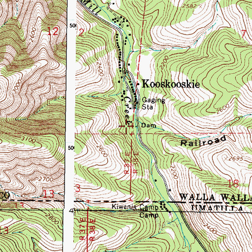 Topographic Map of Railroad Canyon, WA
