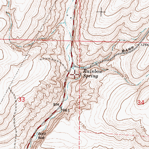 Topographic Map of Rainbow Spring, WA