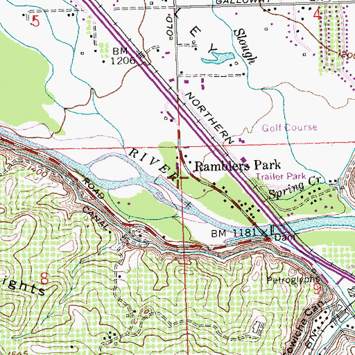 Topographic Map of Ramblers Park, WA