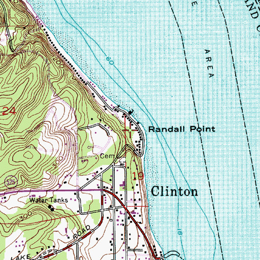 Topographic Map of Randall Point, WA