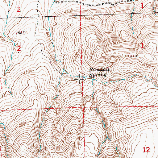 Topographic Map of Randall Spring, WA