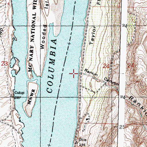 Topographic Map of Rankin Canyon, WA