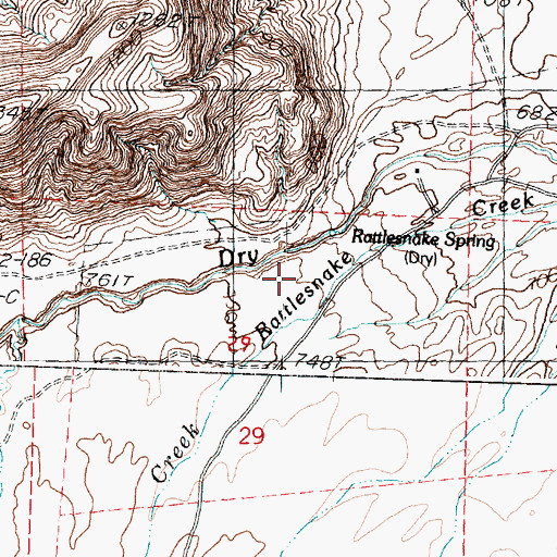 Topographic Map of Rattlesnake Creek, WA