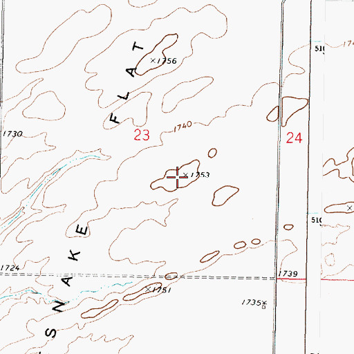 Topographic Map of Rattlesnake Flat, WA
