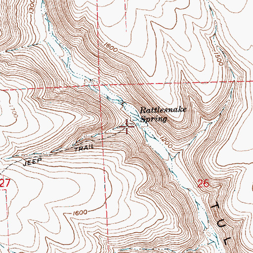 Topographic Map of Rattlesnake Spring, WA