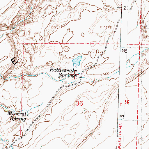 Topographic Map of Rattlesnake Springs, WA