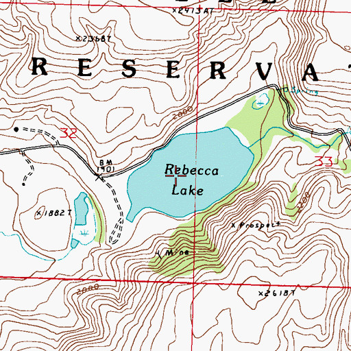Topographic Map of Rebecca Lake, WA