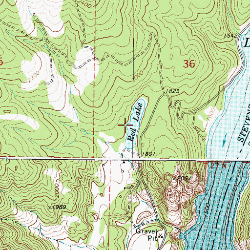 Topographic Map of Red Lake, WA