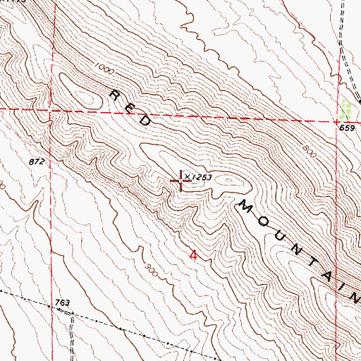 Topographic Map of Red Mountain, WA