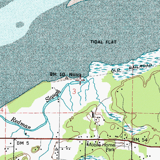 Topographic Map of Redman Slough, WA