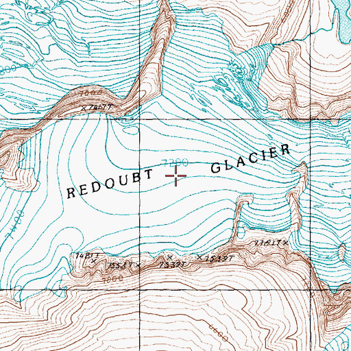 Topographic Map of Redoubt Glacier, WA