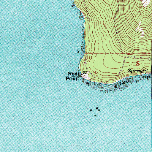 Topographic Map of Reef Point, WA