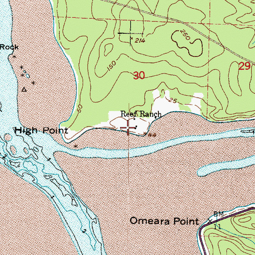 Topographic Map of Reef Ranch, WA