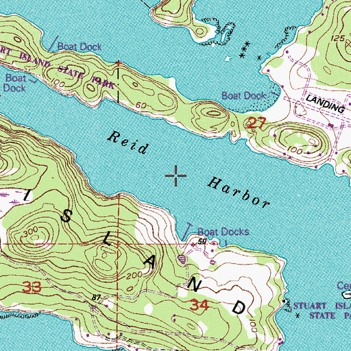Topographic Map of Reid Harbor, WA