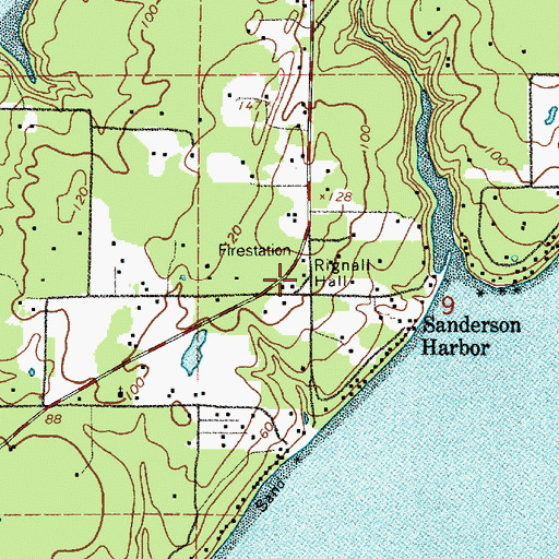 Topographic Map of Rignall Hall, WA