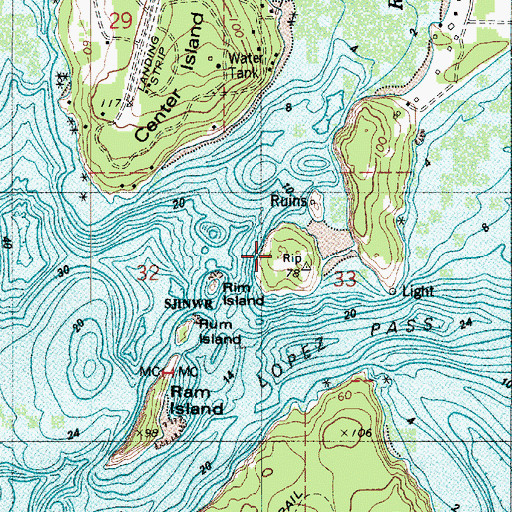 Topographic Map of Rim Island, WA