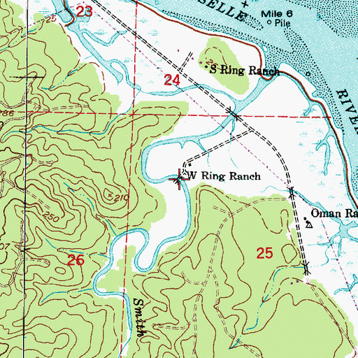 Topographic Map of Ring Ranch, WA