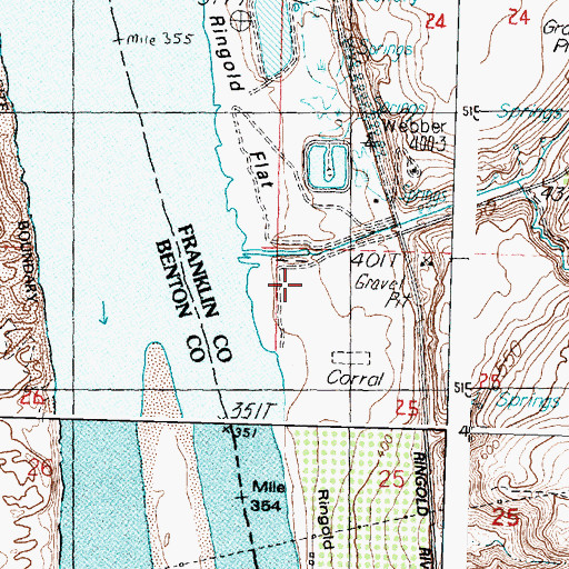 Topographic Map of Ringold Flat, WA