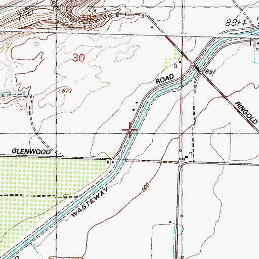 Topographic Map of Ringold Wasteway, WA