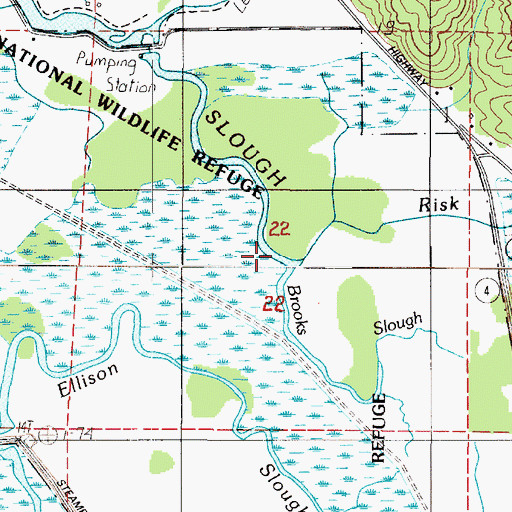 Topographic Map of Risk Creek, WA