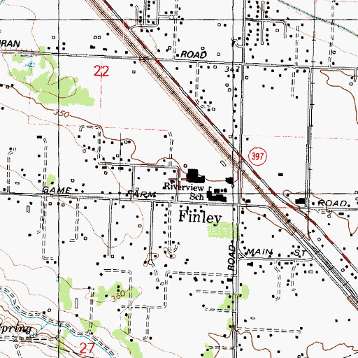 Topographic Map of River View High School, WA