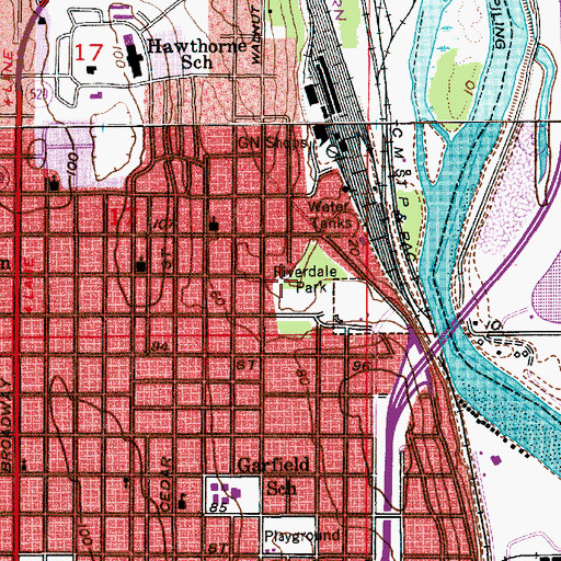 Topographic Map of Riverdale Park, WA