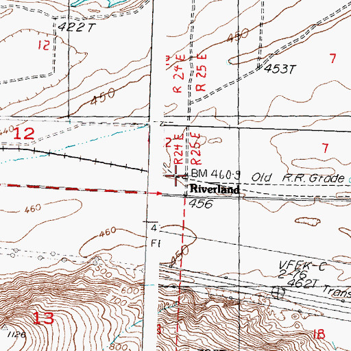 Topographic Map of Riverland, WA