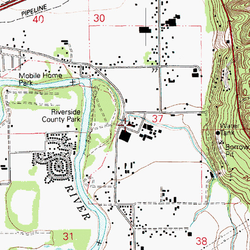 Topographic Map of Riverside Infirmary, WA