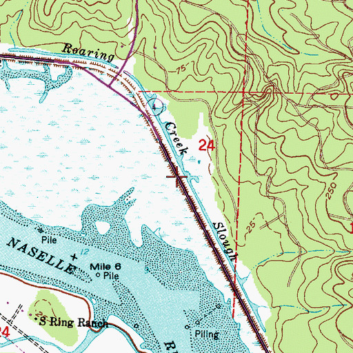 Topographic Map of Roaring Creek Slough, WA