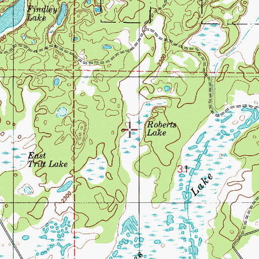 Topographic Map of Roberts Lake, WA
