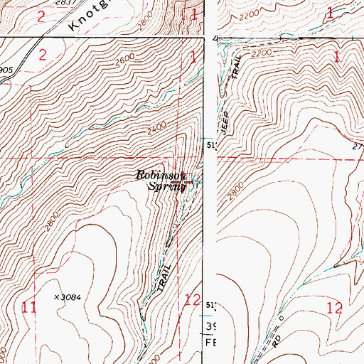 Topographic Map of Robinson Spring, WA