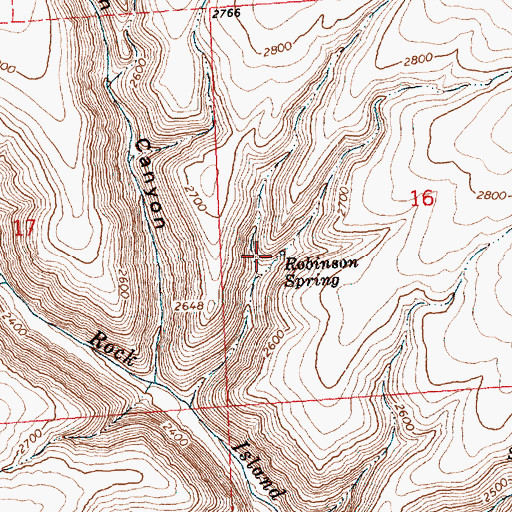 Topographic Map of Robinson Spring, WA