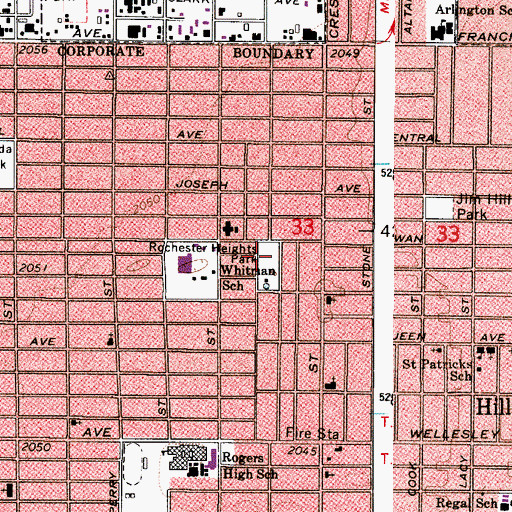 Topographic Map of Rochester Heights Park, WA