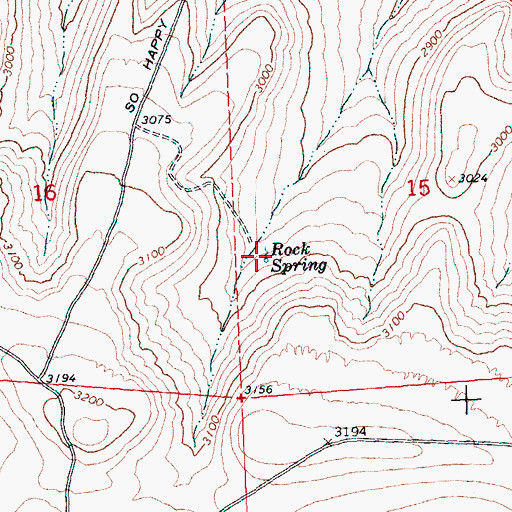 Topographic Map of Rock Spring, WA