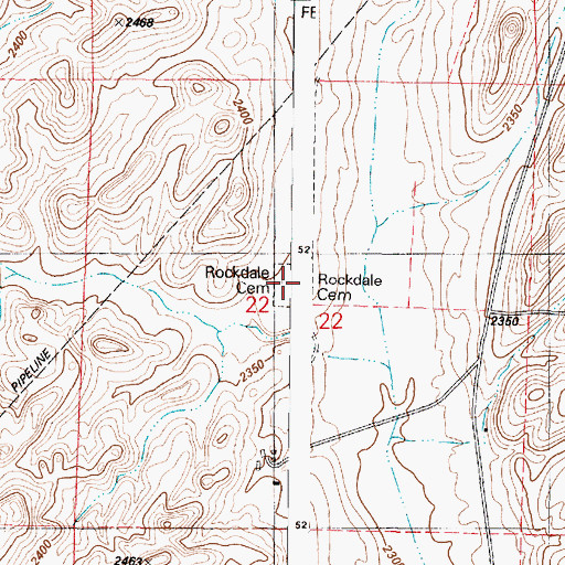 Topographic Map of Rockdale Cemetery, WA
