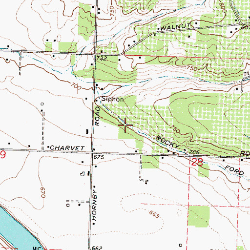 Topographic Map of Rocky Ford Lateral, WA