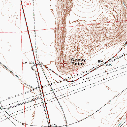 Topographic Map of Rocky Point, WA