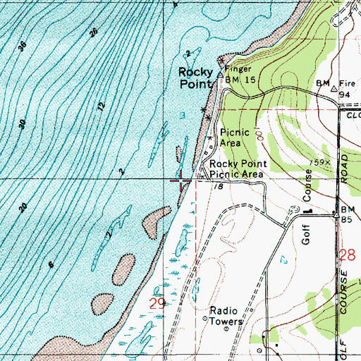 Topographic Map of Rocky Point Picnic Area, WA