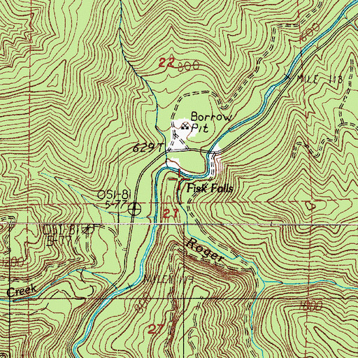 Topographic Map of Roger Creek, WA
