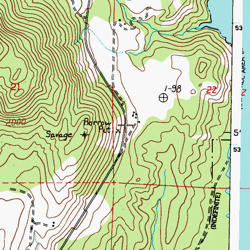 Topographic Map of Rogers Bar School, WA