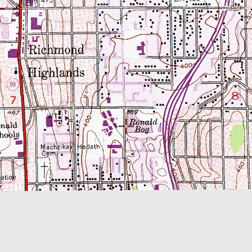 Topographic Map of Ronald Bog, WA