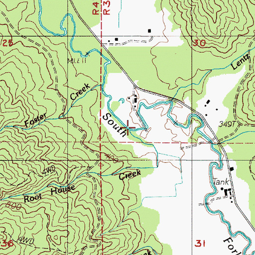 Topographic Map of Root House Creek, WA